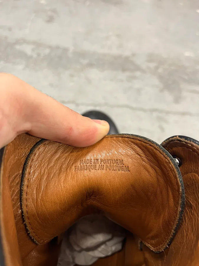 2000s Diesel Black High Leather Boots hXTumog 8