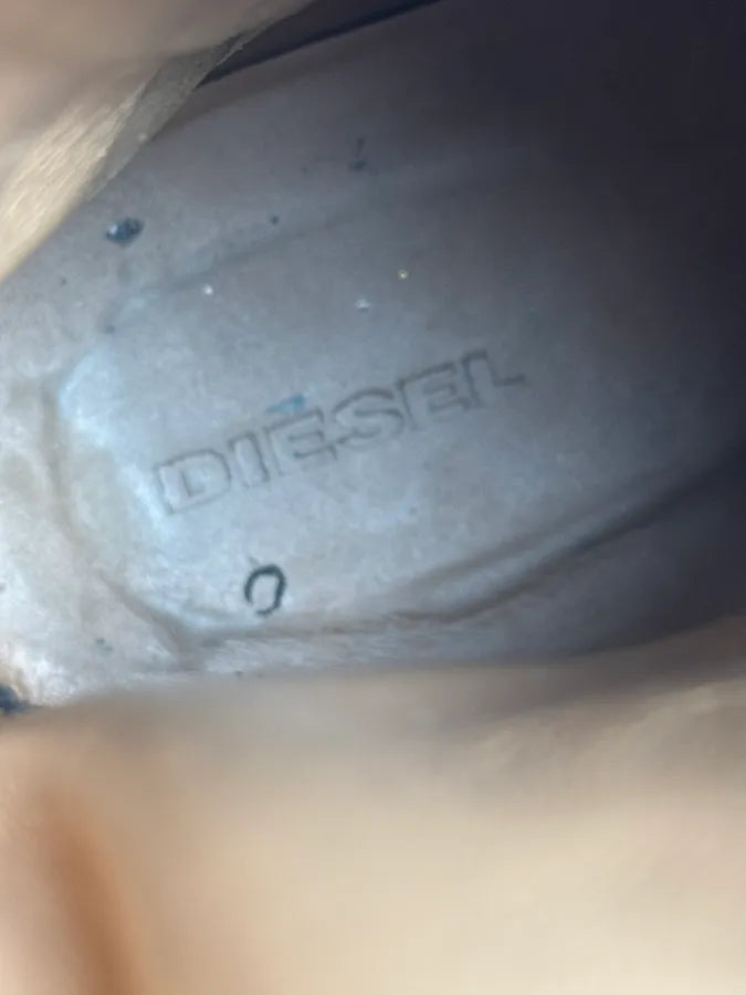 2000s Diesel Black Leather Combat Steel Toe Boots RYenjUd 11