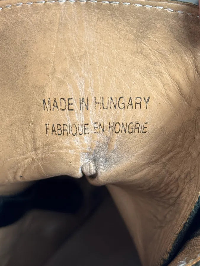 2000s Diesel Black Leather Combat Steel Toe Boots RYenjUd 10