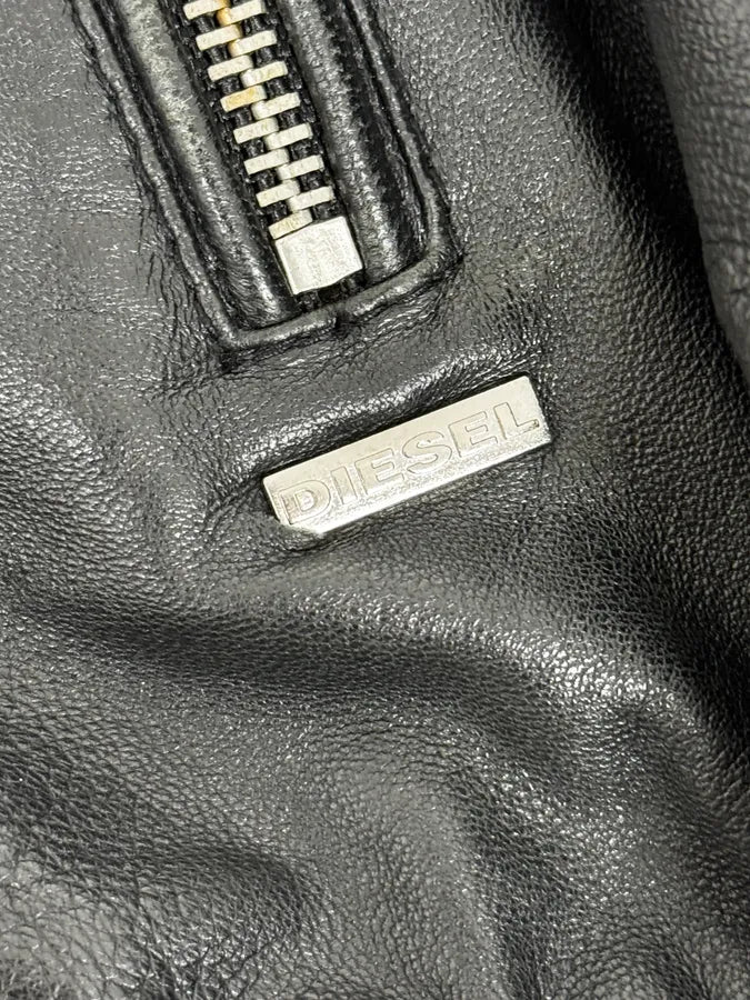 2000s Diesel Black Mafia Leather Hooded Jacket aNOnIcv 9