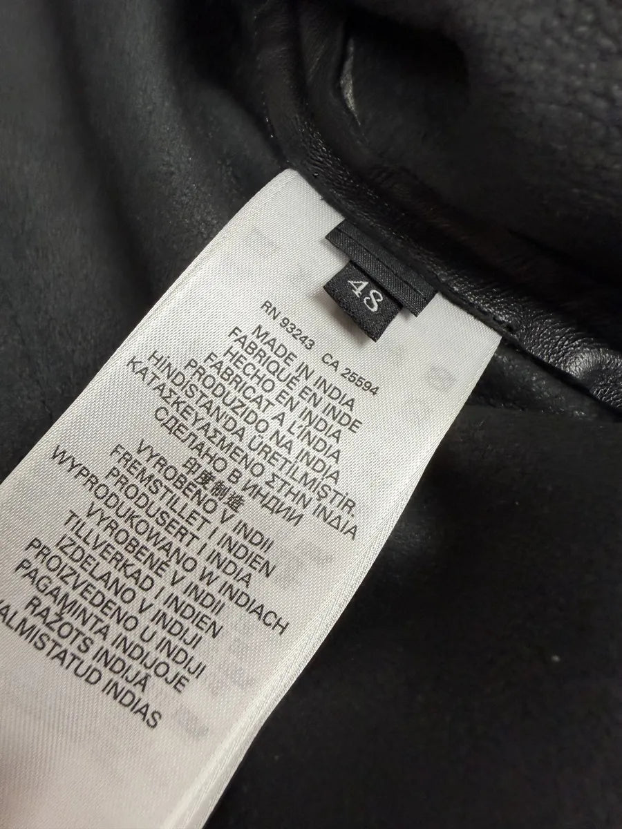 2000s Diesel Black Minimalist Leather Mafia Jacket Kgdrqqn 10