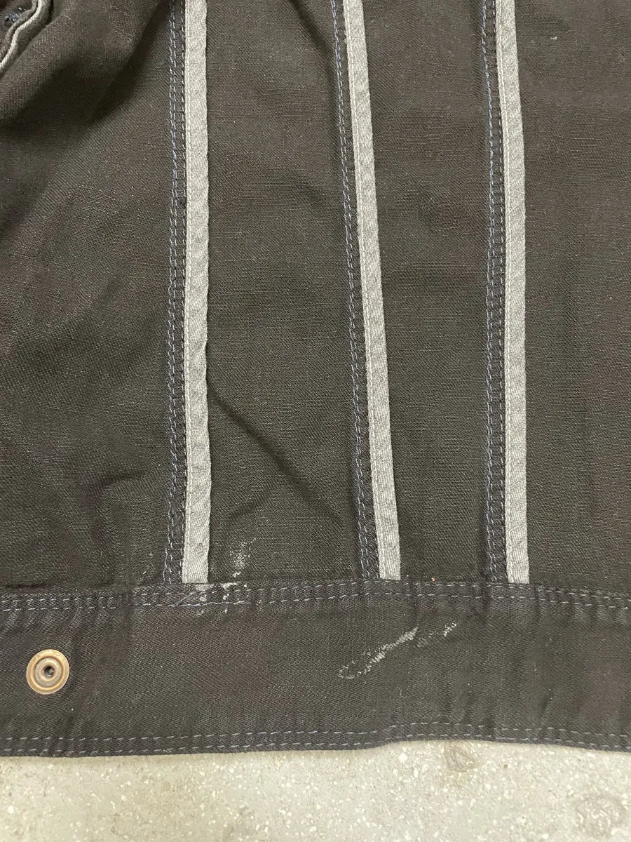 2000s Diesel Black Waxed Effect Dark Buttoned Jacket (M/L) 5