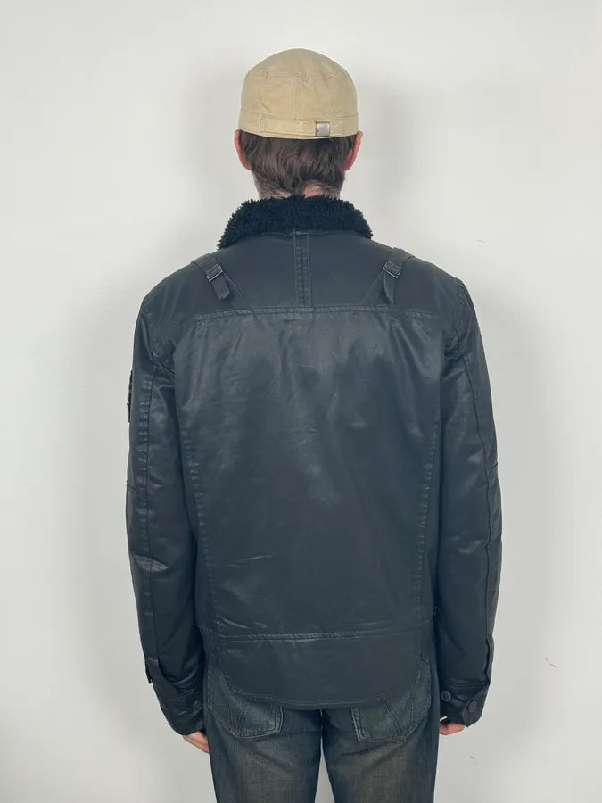2000s Diesel Black Waxed Mafia Obscure Jacket gkSjpVw 2