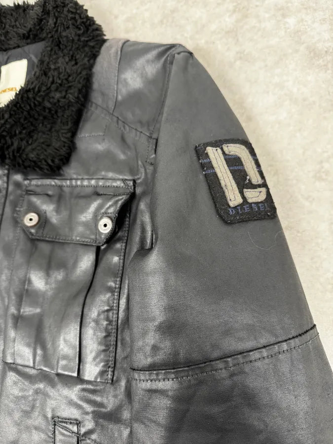 2000s Diesel Black Waxed Mafia Obscure Jacket gkSjpVw 9