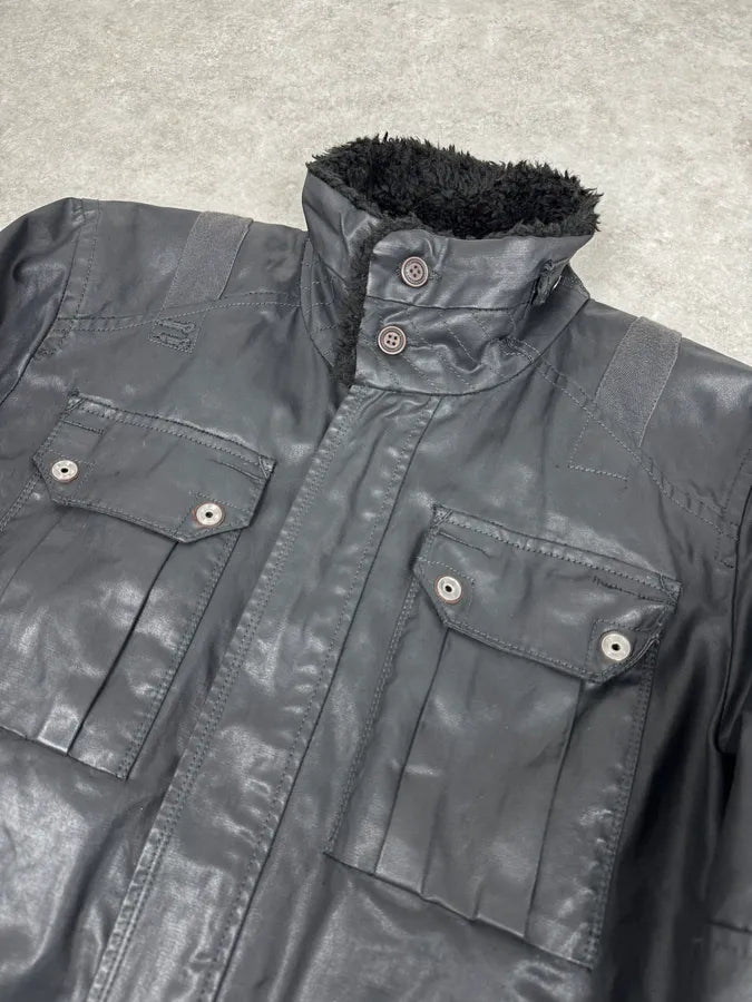 2000s Diesel Black Waxed Mafia Obscure Jacket gkSjpVw 5