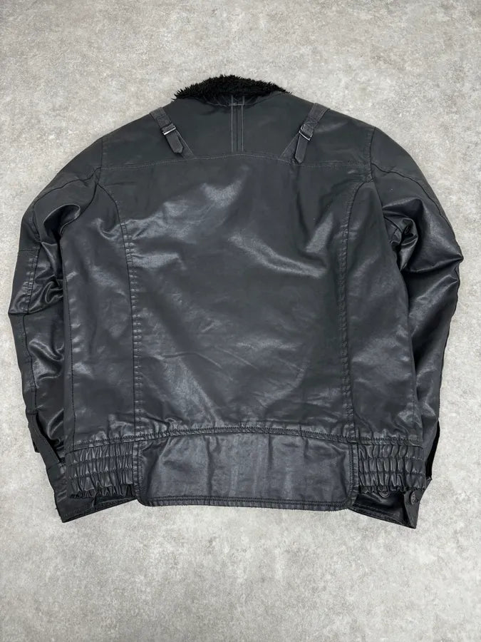 2000s Diesel Black Waxed Mafia Obscure Jacket gkSjpVw 3