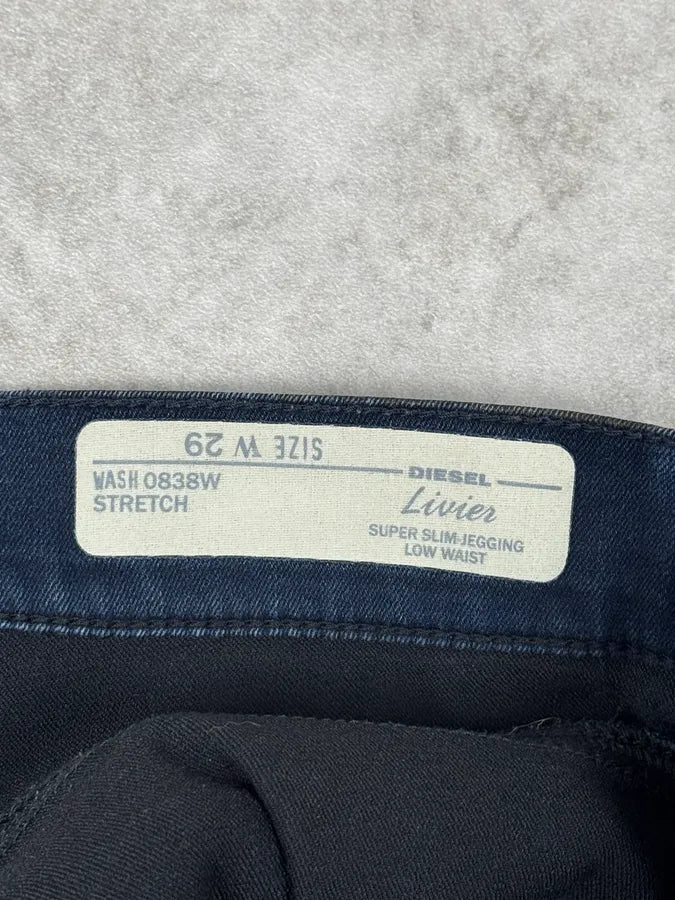 2000s Diesel Black Waxed Skinny Pants qwEWdFI 10