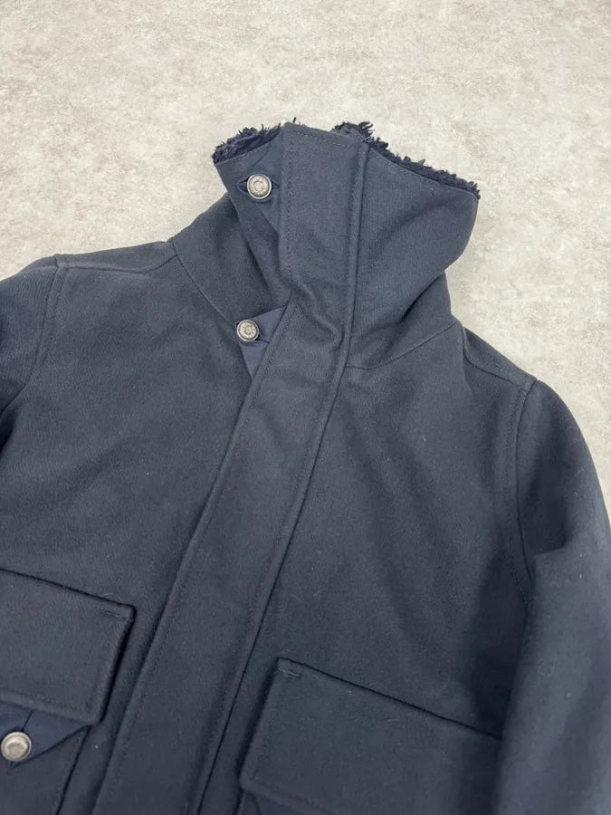 2000s Diesel Navy Wool Bomber Jacket efzMgxc 5