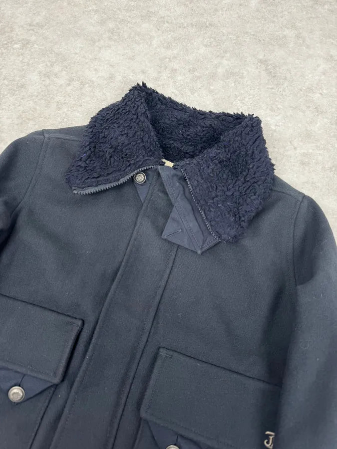 2000s Diesel Navy Wool Bomber Jacket efzMgxc 4