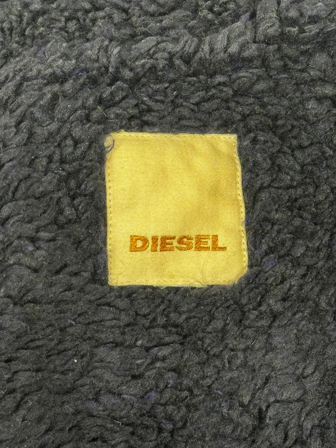 2000s Diesel Navy Wool Bomber Jacket efzMgxc 11