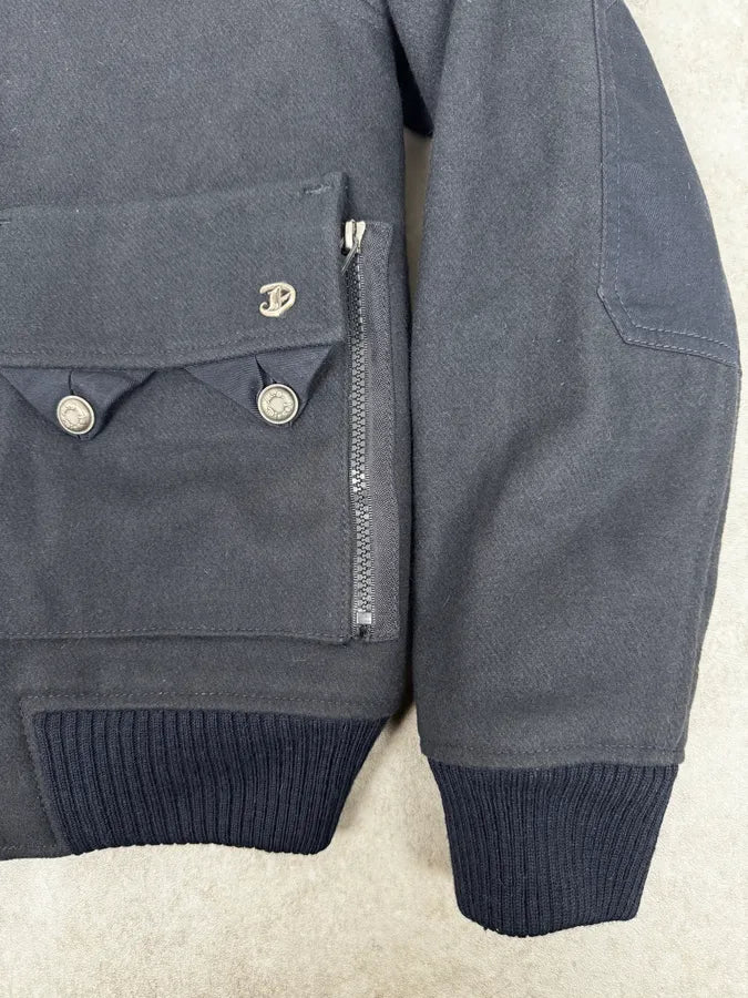 2000s Diesel Navy Wool Bomber Jacket efzMgxc 8