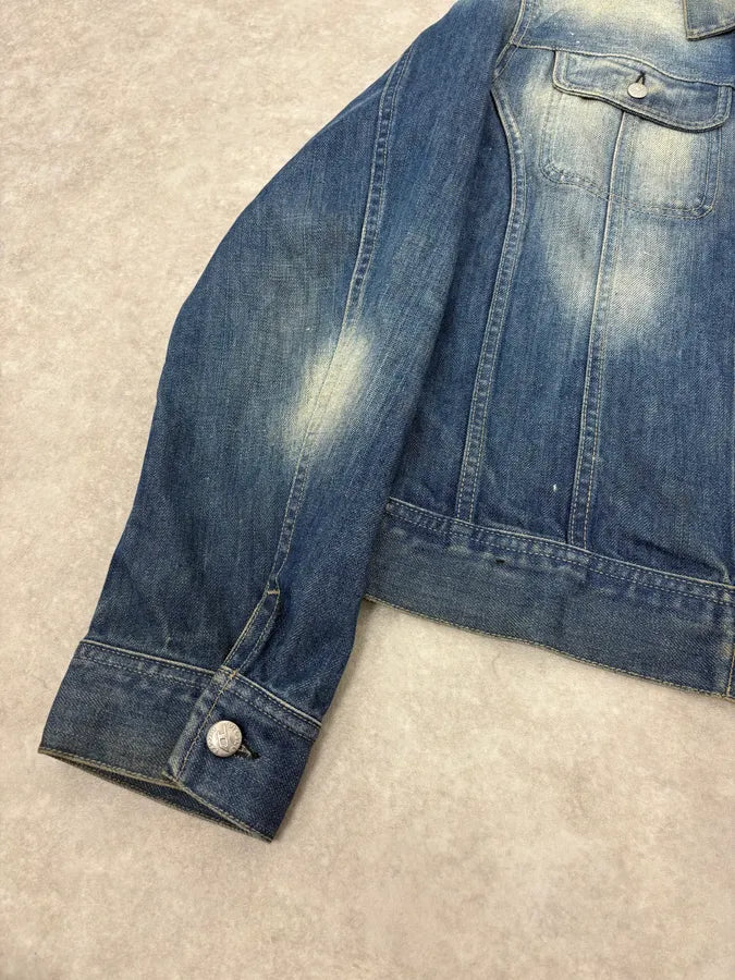 2000s Diesel Blue Faded Denim Jacket qGQliSy 7