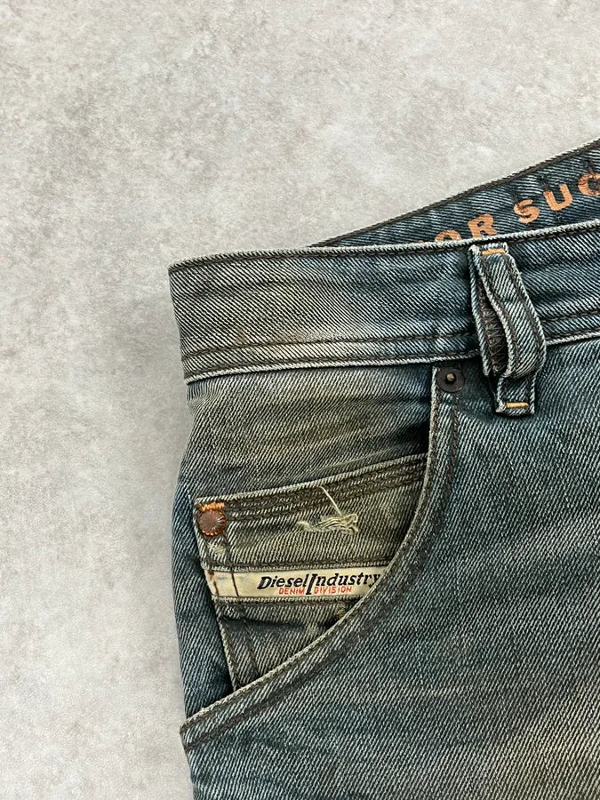 2000s Diesel Blue Faded Denim Jeans LAYDqpC 8
