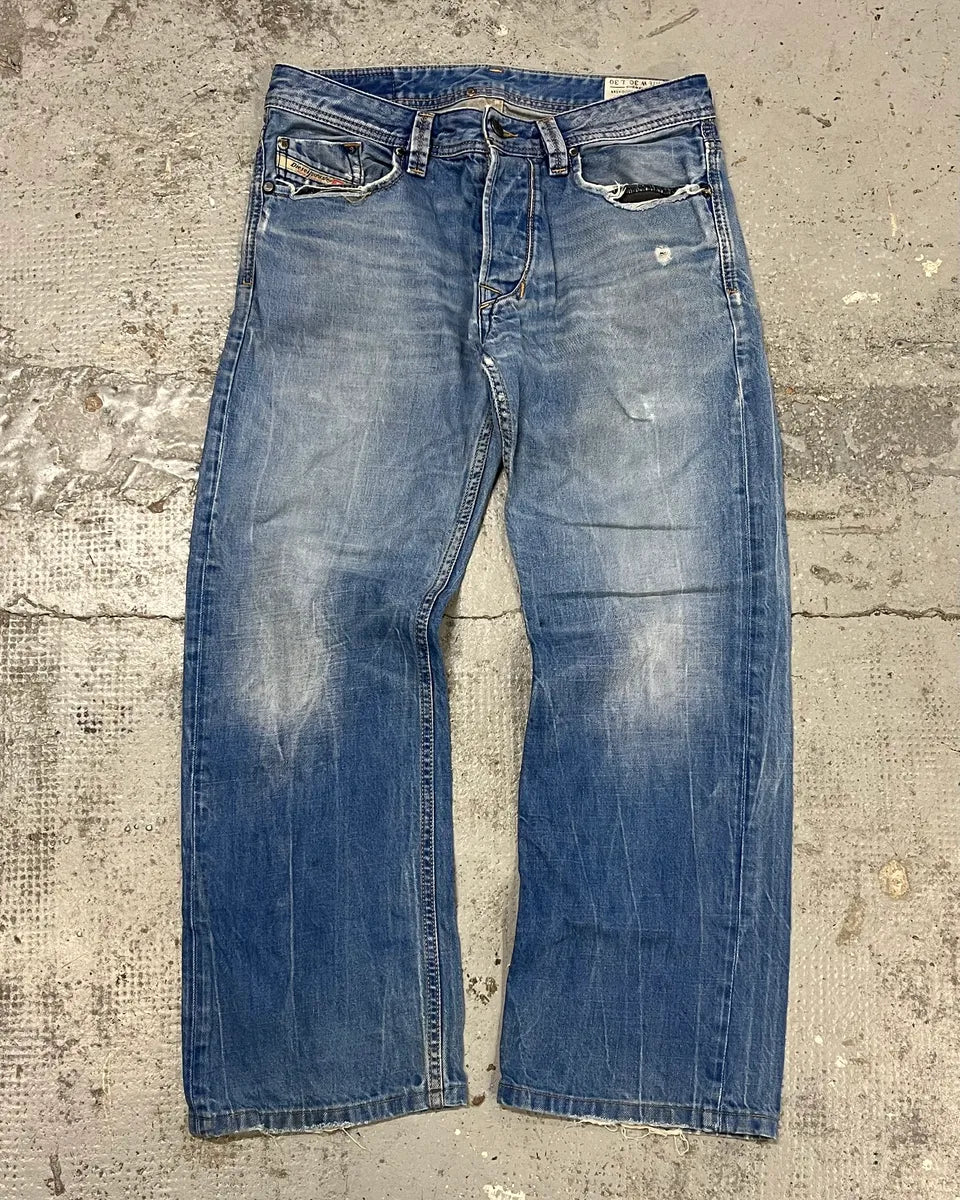 2000s Diesel Blue Faded Denim Jeans imHUvCE 0
