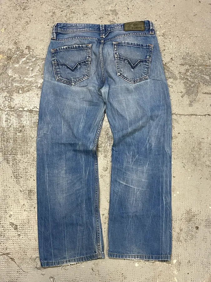 2000s Diesel Blue Faded Denim Jeans imHUvCE 7