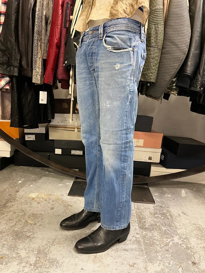 2000s Diesel Blue Faded Denim Jeans imHUvCE 2
