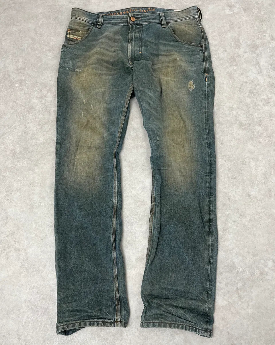 2000s Diesel Blue Faded Denim Jeans LAYDqpC 3