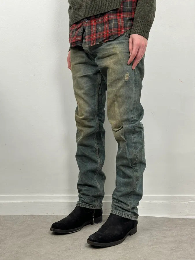 2000s Diesel Blue Faded Denim Jeans LAYDqpC 1