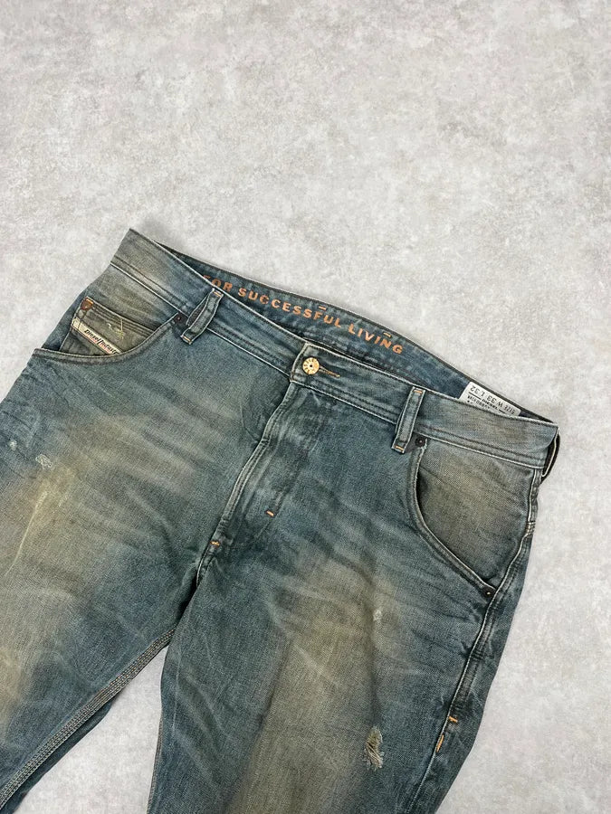 2000s Diesel Blue Faded Denim Jeans LAYDqpC 7