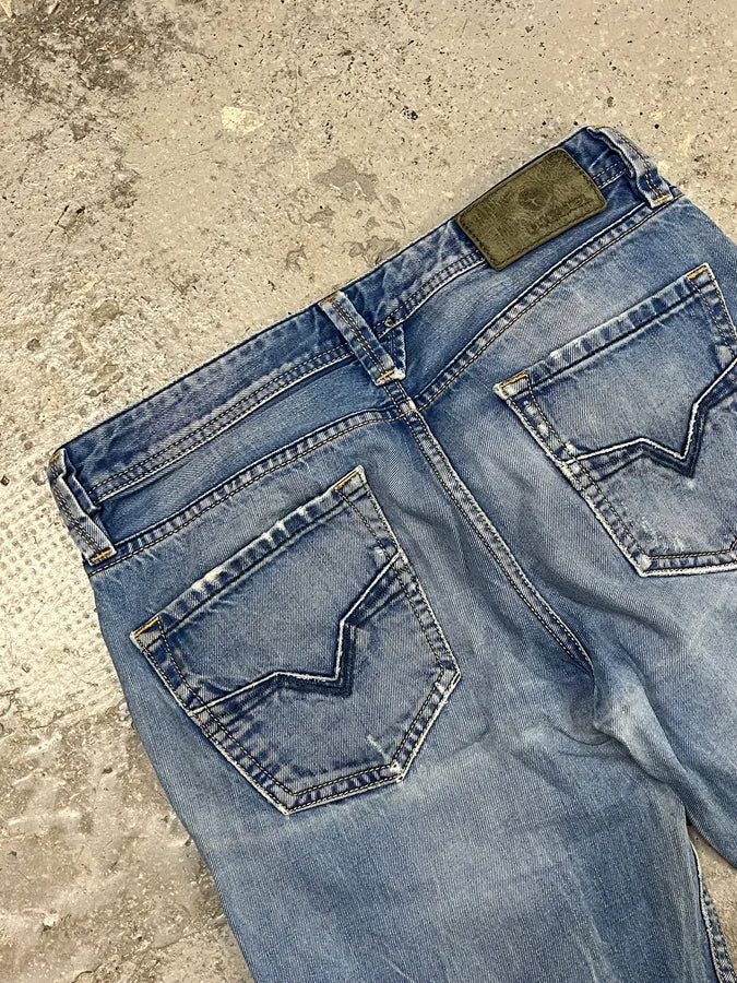 2000s Diesel Blue Faded Denim Jeans imHUvCE 8