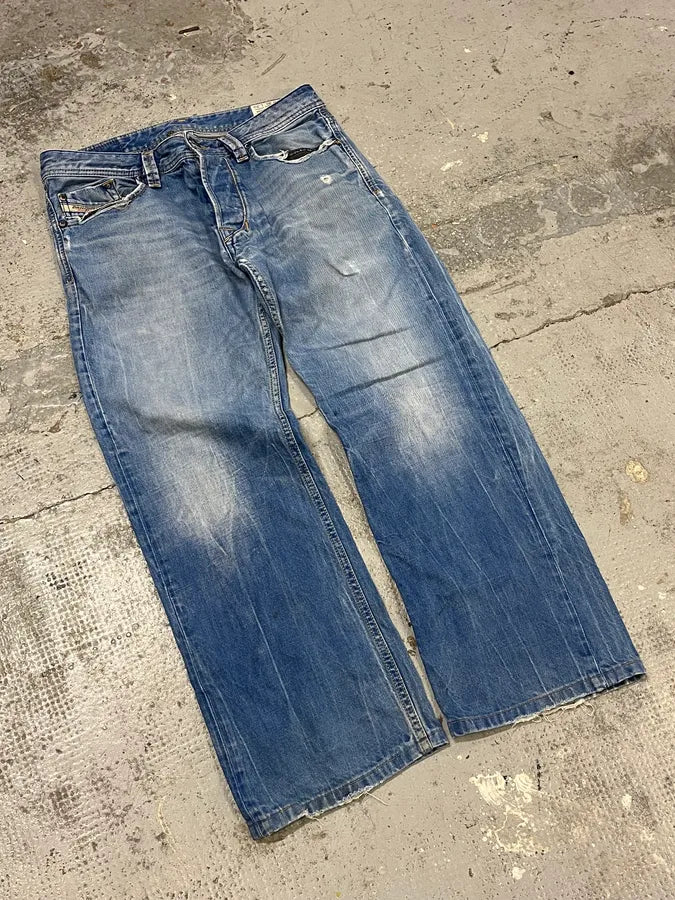 2000s Diesel Blue Faded Denim Jeans imHUvCE 4