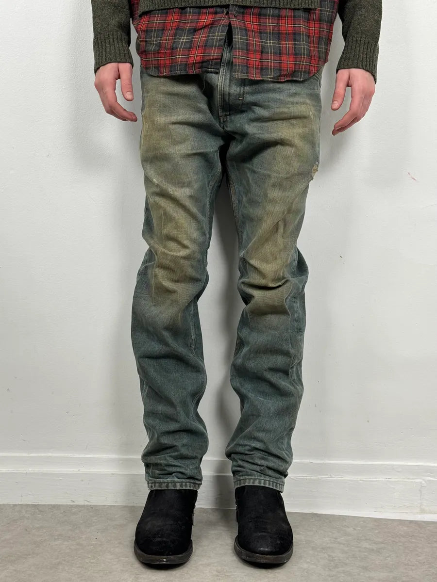 2000s Diesel Blue Faded Denim Jeans LAYDqpC 0
