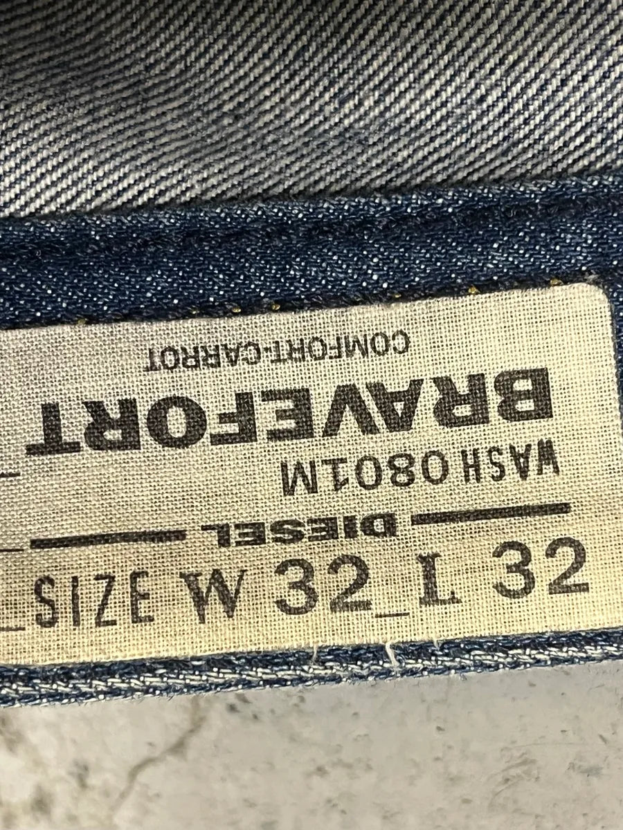 2000s Diesel Blue Faded Straight Denim Jeans pOFjcOd 8