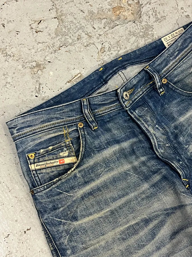 2000s Diesel Blue Faded Straight Denim Jeans pOFjcOd 6