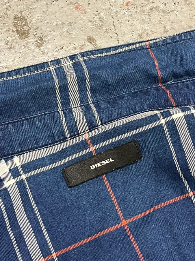 2000s Diesel Blue Gradient Shirt AvTqMQf 9