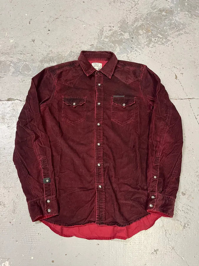 2000s Diesel Bordeaux Velvet Shirt vOzCEYA 0