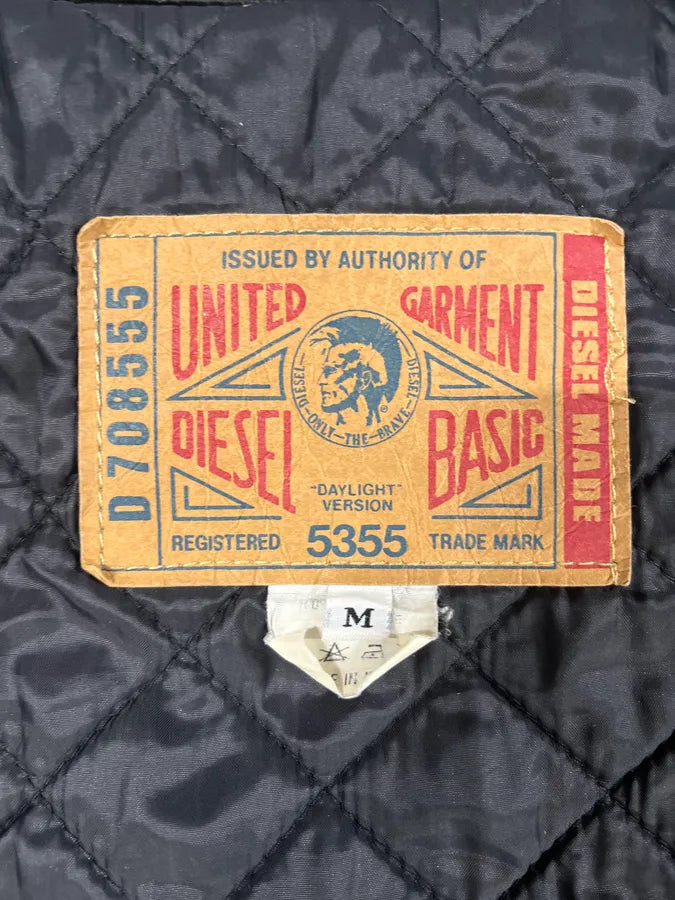 2000s Diesel Boxy Black Nylon Bomber Buttoned Jacket (M) 7