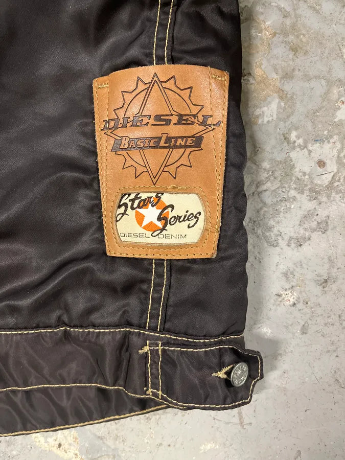 2000s Diesel Boxy Black Nylon Bomber Buttoned Jacket (M) 8