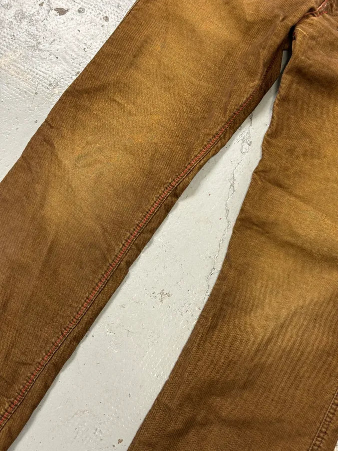 2000s Diesel Brown Denim Straight-Leg Pants EBGBqHz 10