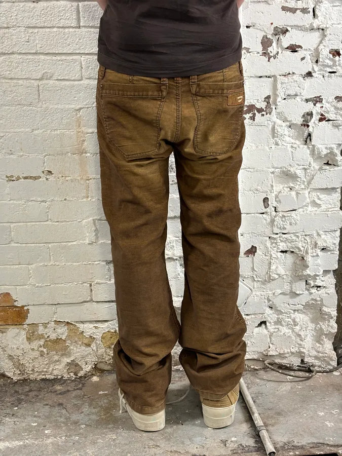 2000s Diesel Brown Denim Straight-Leg Pants EBGBqHz 1