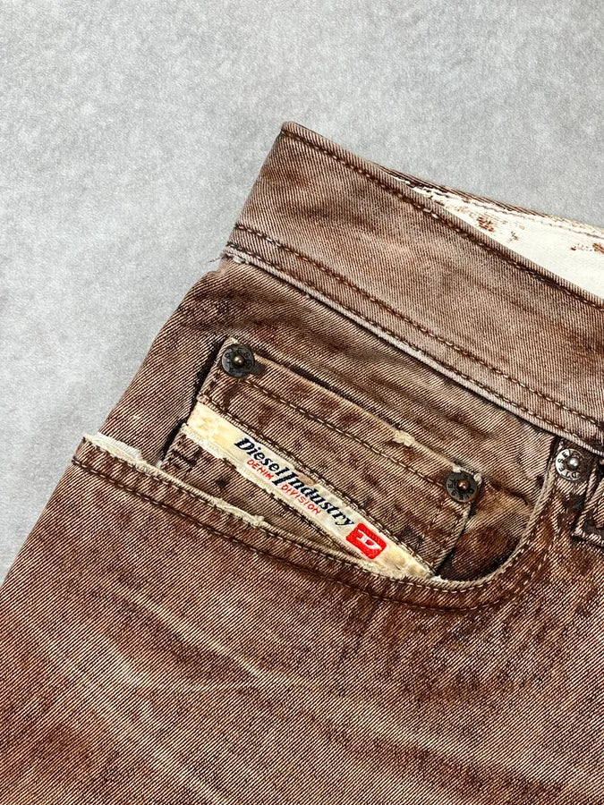 2000s Diesel Brown Faded Denim Bootcut Jeans FAylYnb 12