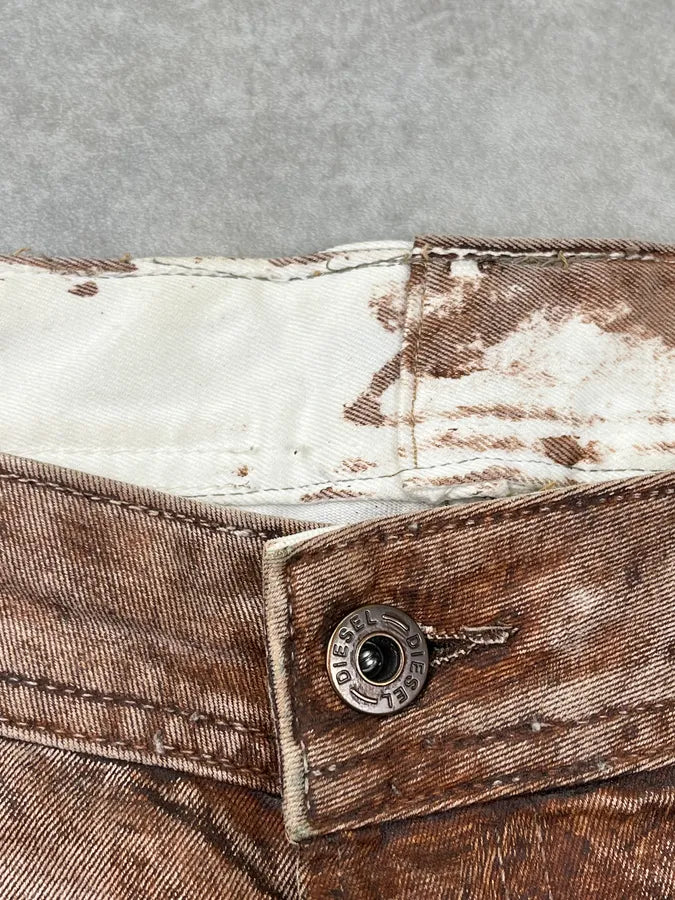 2000s Diesel Brown Faded Denim Bootcut Jeans FAylYnb 13