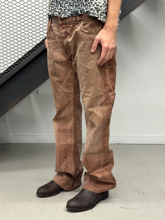 2000s Diesel Brown Faded Denim Bootcut Jeans FAylYnb 1