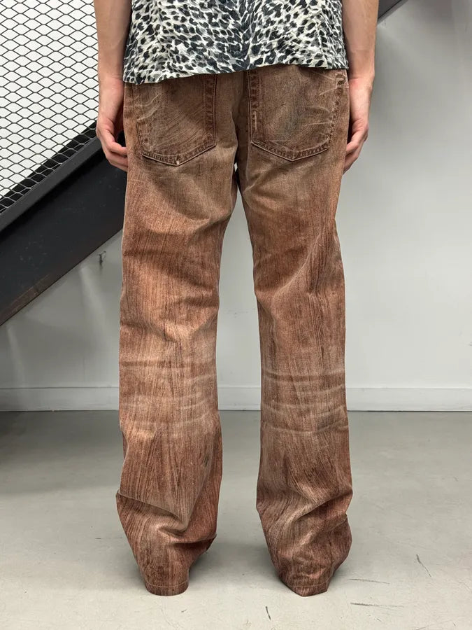 2000s Diesel Brown Faded Denim Bootcut Jeans FAylYnb 2