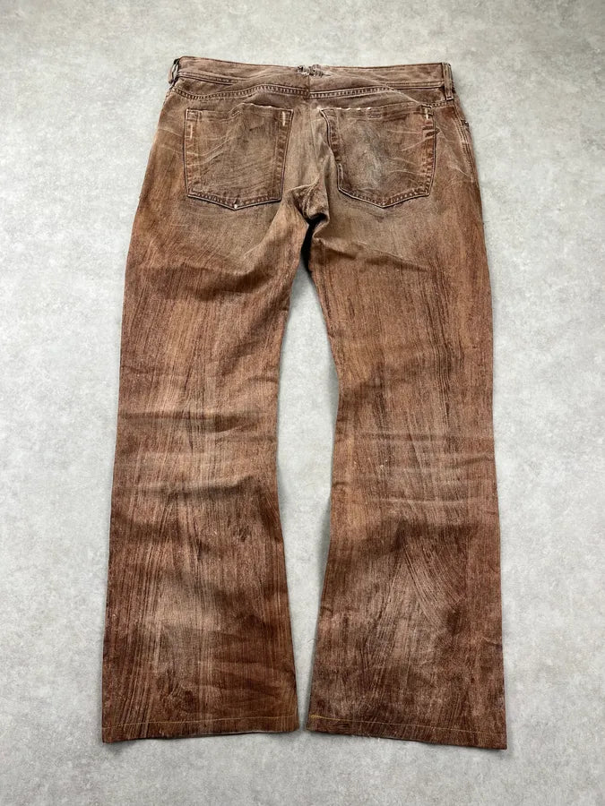 2000s Diesel Brown Faded Denim Bootcut Jeans FAylYnb 4