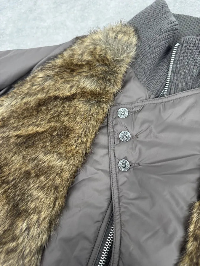 2000s Diesel Brown Faux Fur Cozy Jacket yYNecbL 9