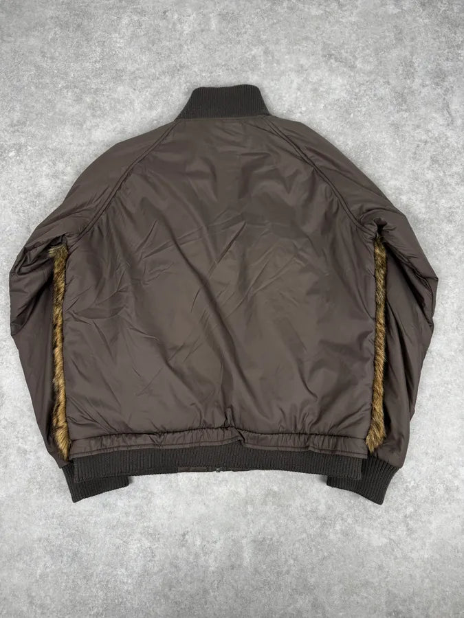 2000s Diesel Brown Faux Fur Cozy Jacket yYNecbL 3