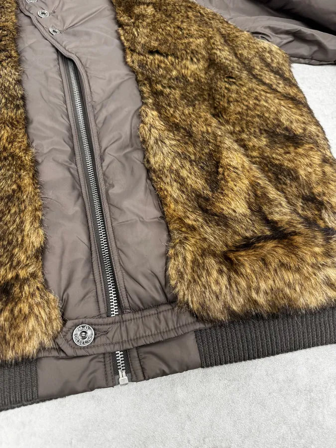 2000s Diesel Brown Faux Fur Cozy Jacket yYNecbL 8