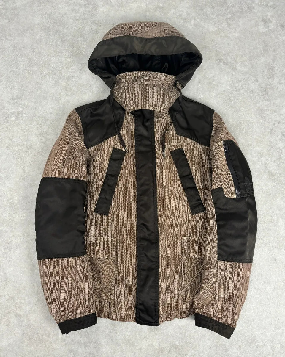 2000s Diesel Brown Nylon Contrast Panel Cargo Jacket OmZjGeq 0