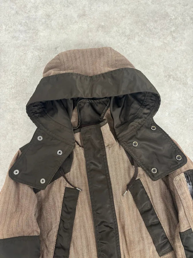 2000s Diesel Brown Nylon Contrast Panel Cargo Jacket OmZjGeq 8