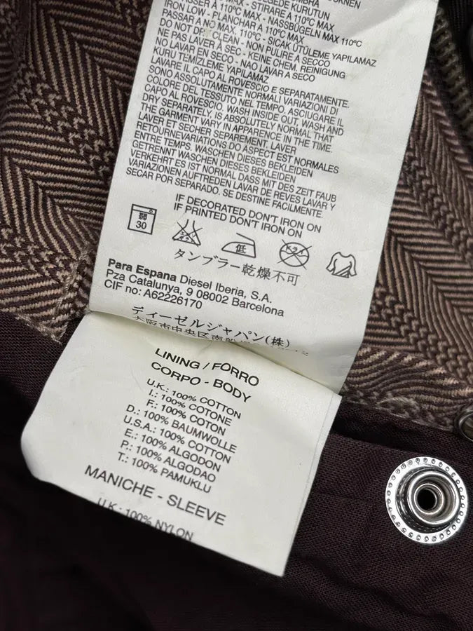 2000s Diesel Brown Nylon Contrast Panel Cargo Jacket fkaLsew 11
