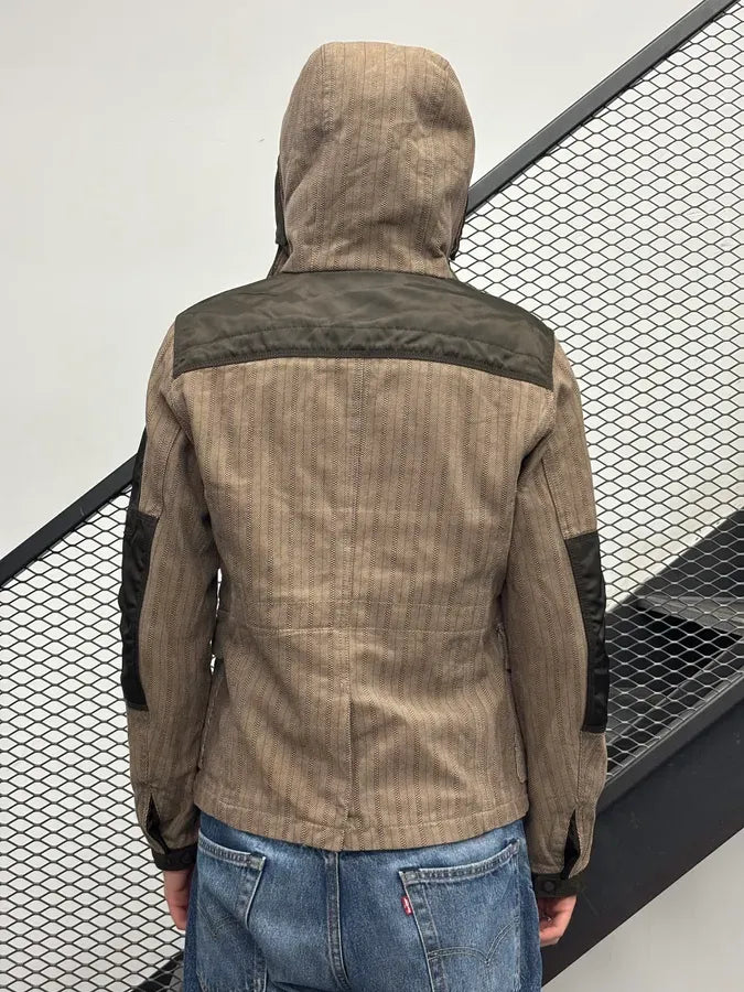 2000s Diesel Brown Nylon Contrast Panel Cargo Jacket fkaLsew 2