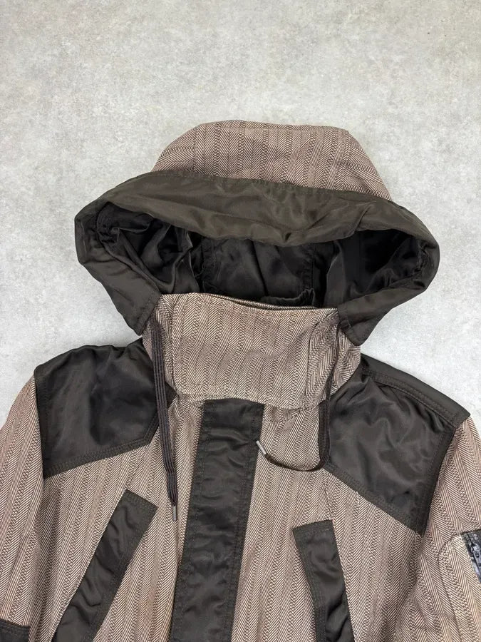 2000s Diesel Brown Nylon Contrast Panel Cargo Jacket fkaLsew 3