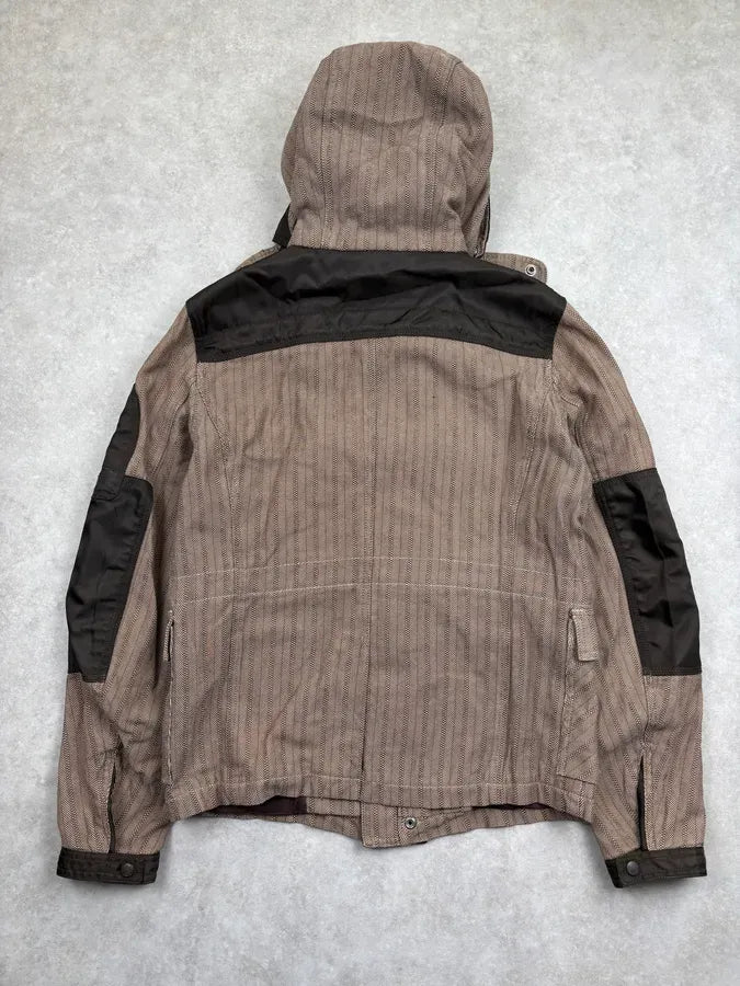 2000s Diesel Brown Nylon Contrast Panel Cargo Jacket fkaLsew 4