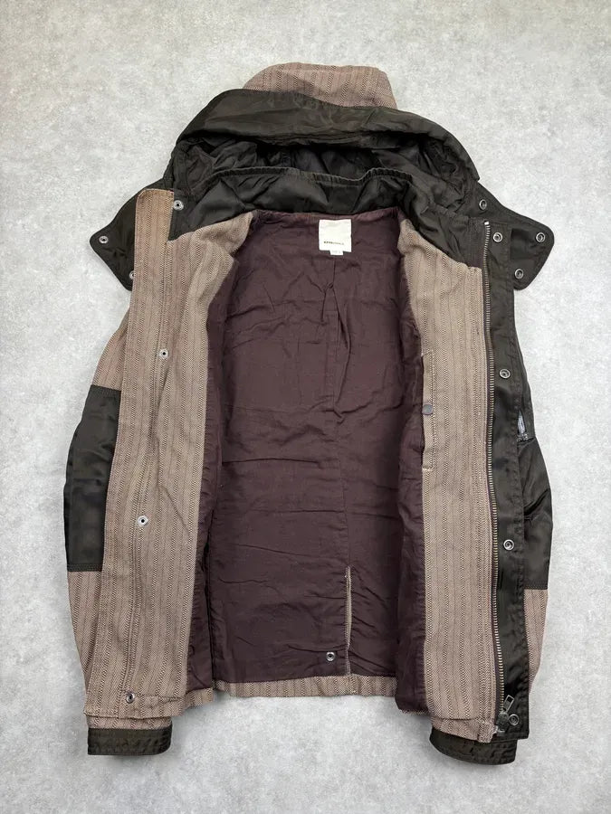 2000s Diesel Brown Nylon Contrast Panel Cargo Jacket fkaLsew 6