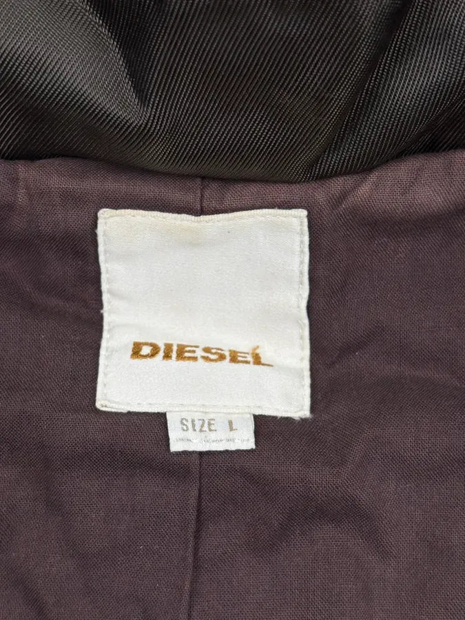 2000s Diesel Brown Nylon Contrast Panel Cargo Jacket fkaLsew 9